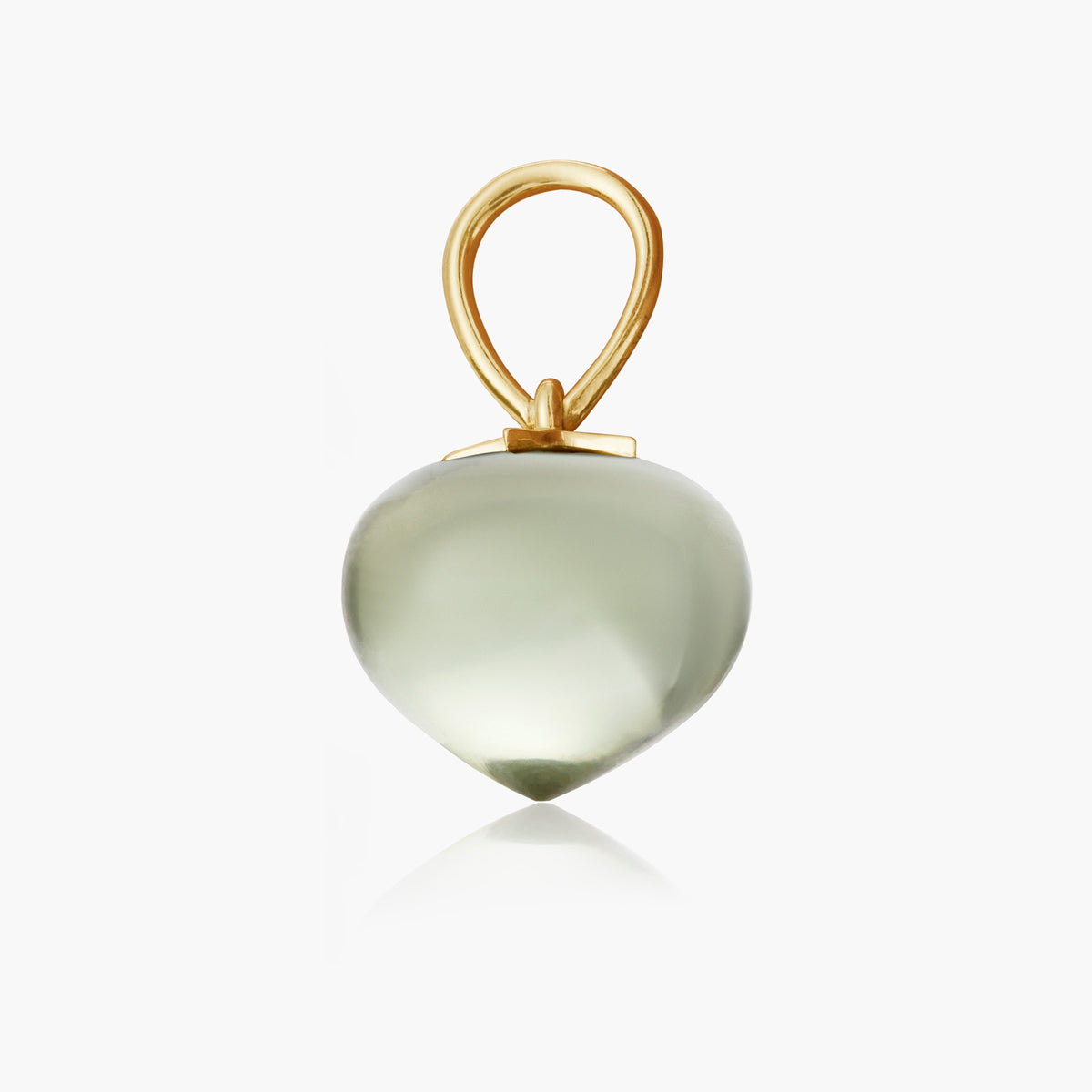 Prasiolite Soul Drop pendants in 14ct yellow gold, Large