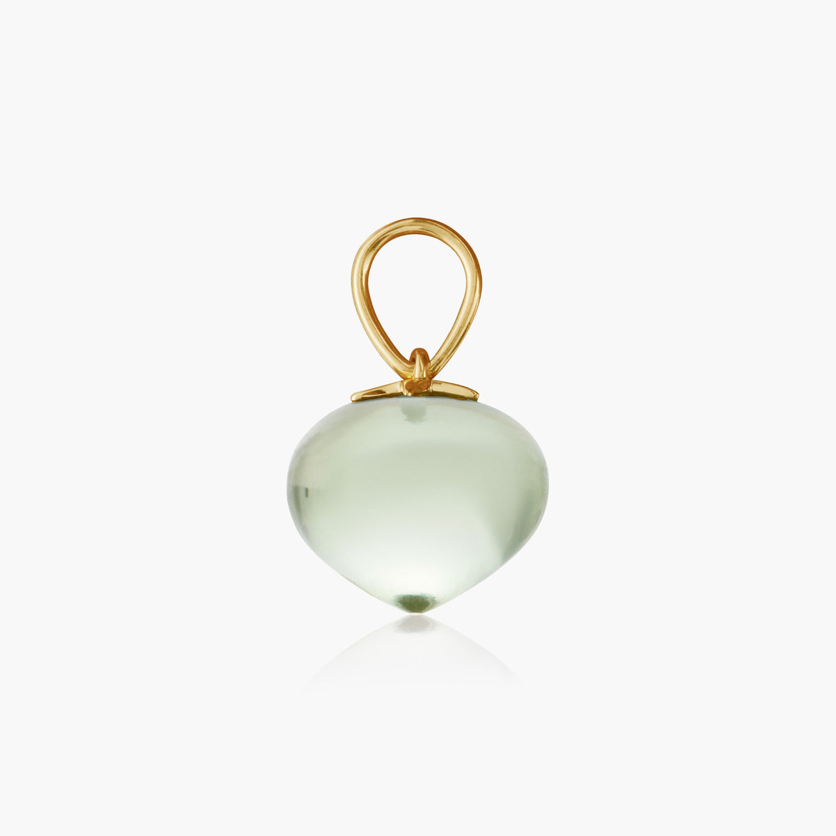 Prasiolite Soul Drop pendants in 14ct yellow gold, Medium