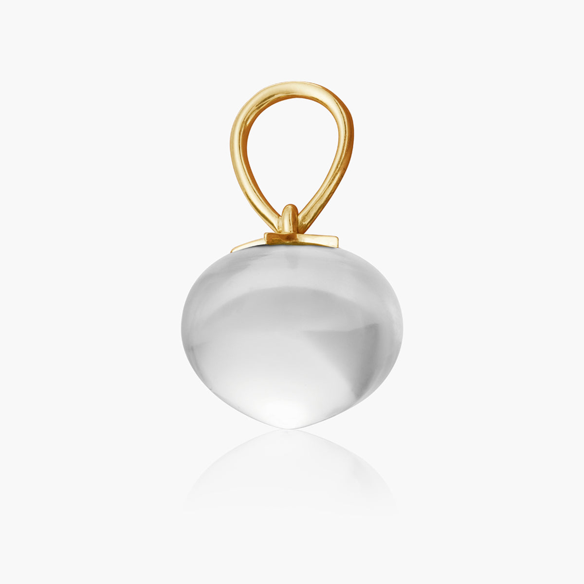 Rock Crystal Soul Drop pendants in 14ct yellow gold, Large