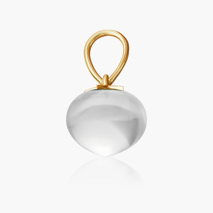 Rock Crystal Soul Drop pendants in 14ct yellow gold, Large
