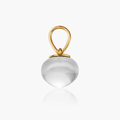 Rock Crystal Soul Drop pendants in 14ct yellow gold, Medium