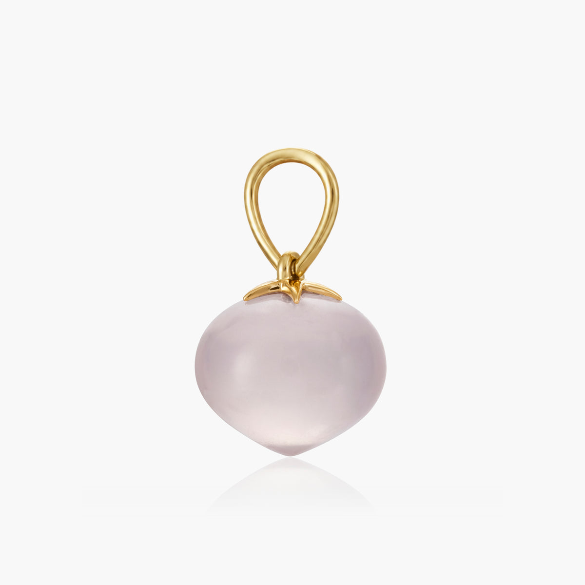 Rose Quartz Soul Drop pendants in 14ct yellow gold, Medium