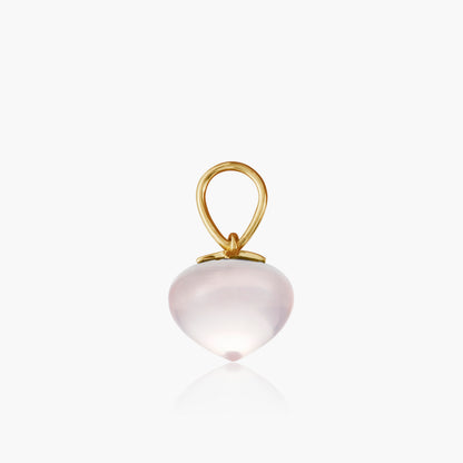 Rose Quartz Soul Drop pendants in 14ct yellow gold, Small