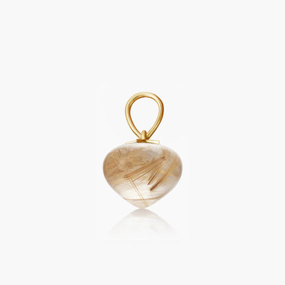 Rutile Quartz Soul Drop pendants in 14ct yellow gold, Small