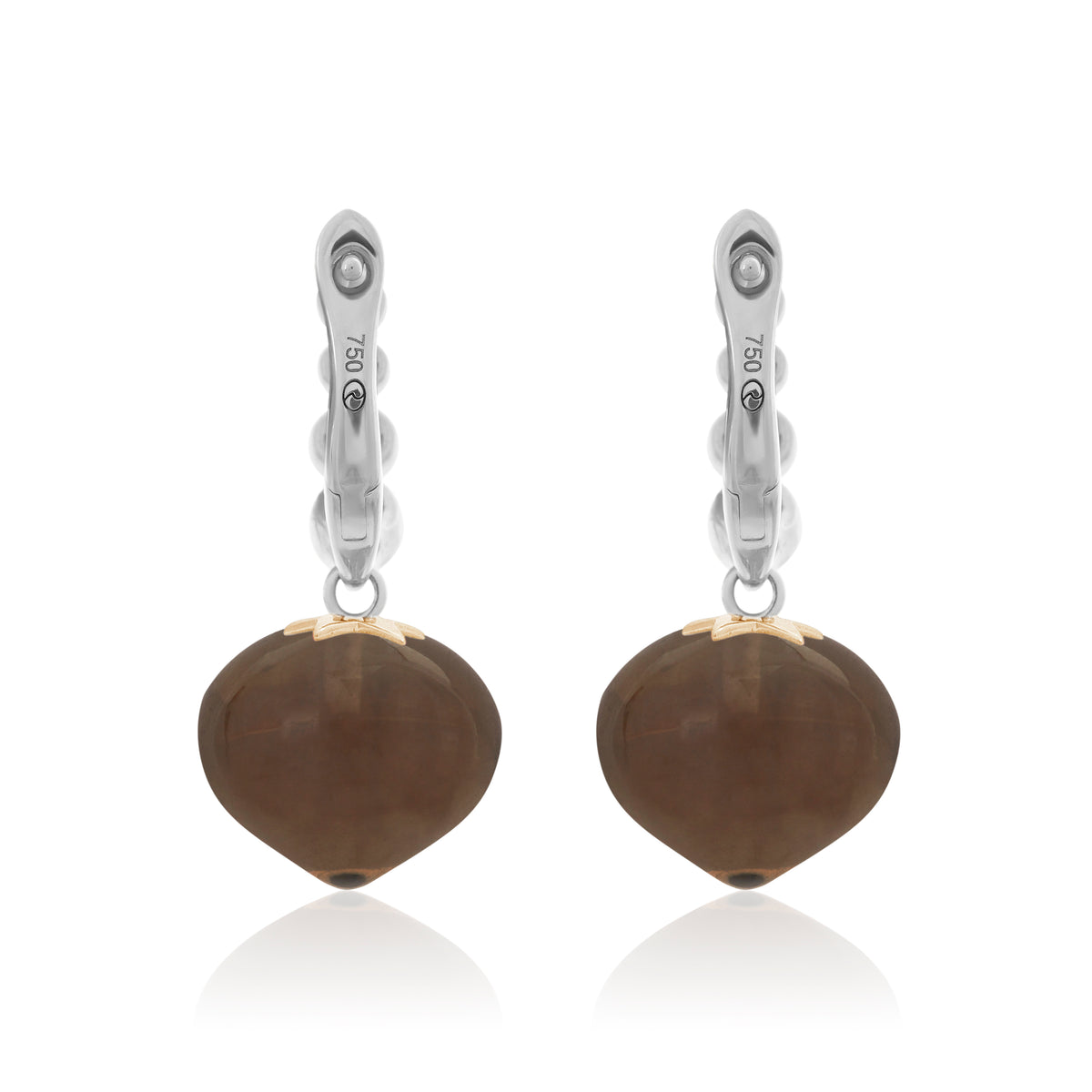 Magic Wish 18ct White Gold, Diamond & Smoky Quartz Short Drop Earrings