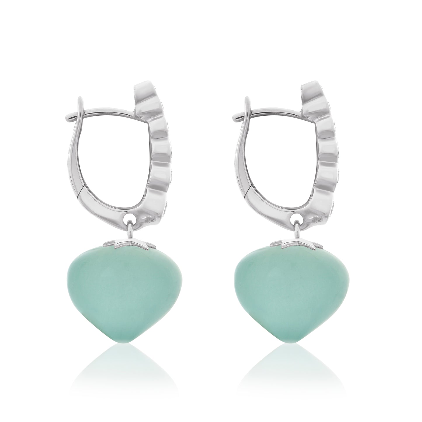 Magic Wish 18ct White Gold, Diamond & Aquamarine Short Drop Earrings