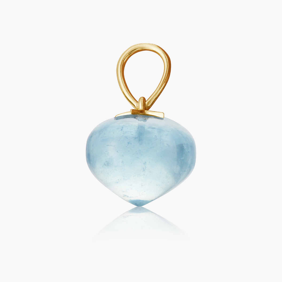 Sky Blue Topaz Soul Drop pendant in 14ct yellow gold, Large