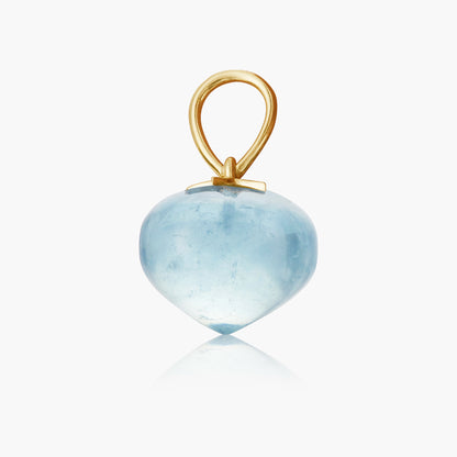 Sky Blue Topaz Soul Drop pendant in 14ct yellow gold, Large