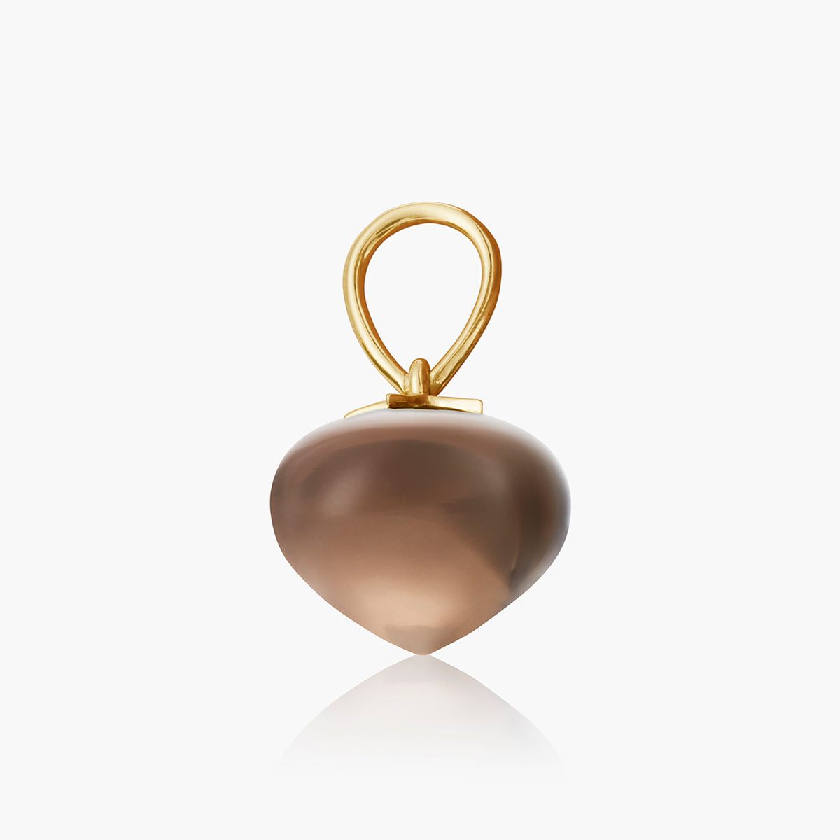 Smoky Quartz Soul Drop pendants in 14ct yellow gold, Large