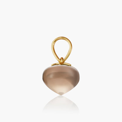 Smoky Quartz Soul Drop pendants in 14ct yellow gold, Medium