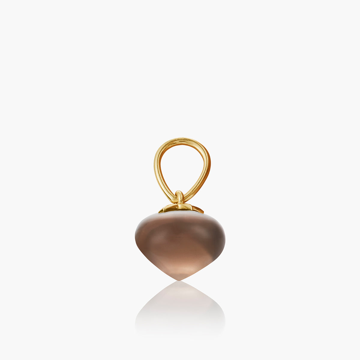 Smoky Quartz Soul Drop pendants in 14ct yellow gold, Small