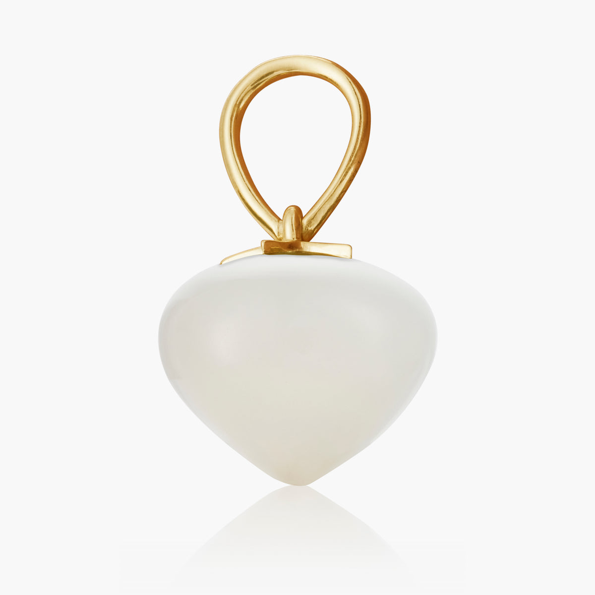 White Moonstone Soul Drop pendants in 14ct yellow gold, Large