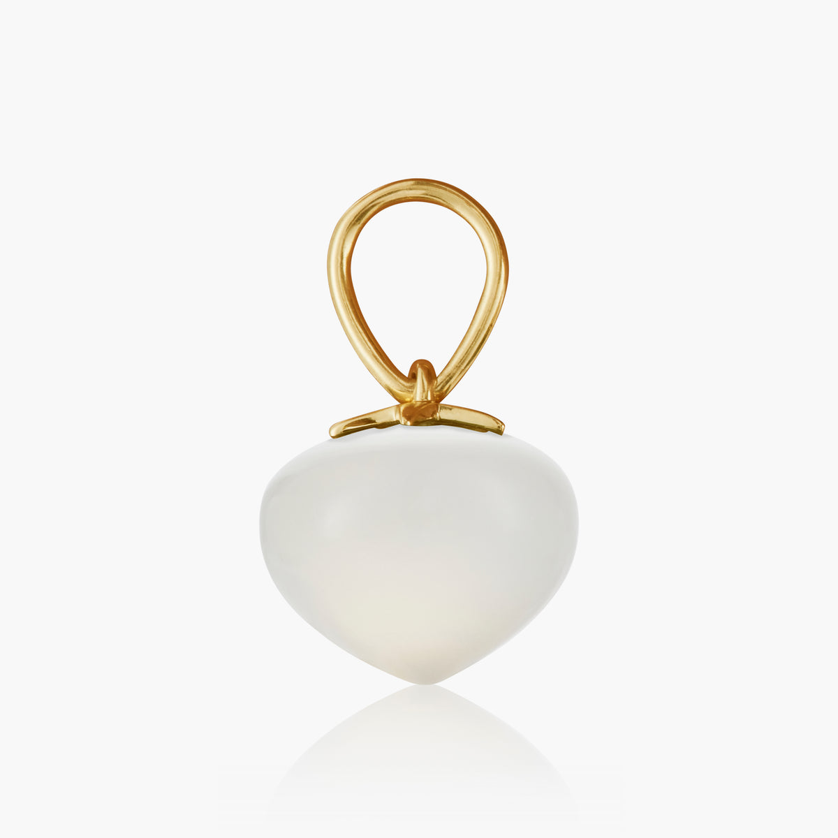 White Moonstone Soul Drop pendants in 14ct yellow gold, Medium