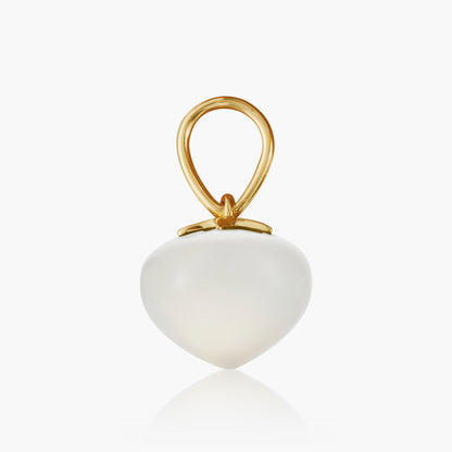 White Moonstone Soul Drop pendants in 14ct yellow gold, Medium