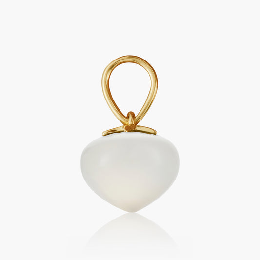 White Moonstone Soul Drop pendants in 14ct yellow gold, Medium