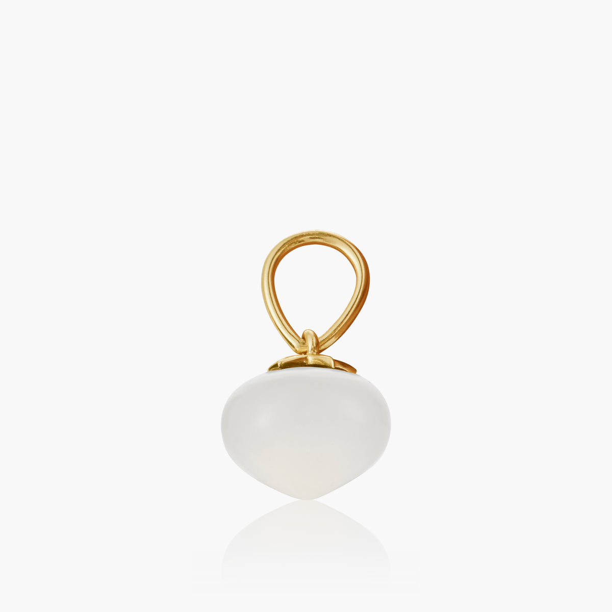 White Moonstone Soul Drop pendants in 14ct yellow gold, Small