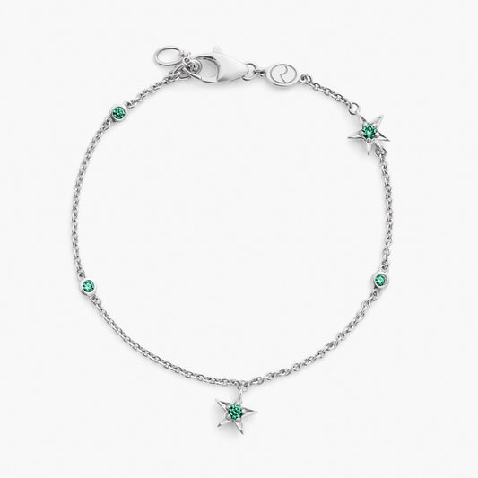 Guiding Star 18ct White Gold & Emerald Bracelet