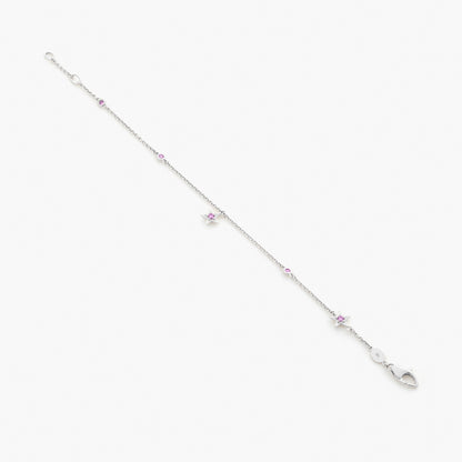 Guiding Star 18ct White Gold & Pink Sapphire Bracelet