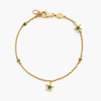 Guiding Star 18ct Yellow Gold & Emerald Bracelet