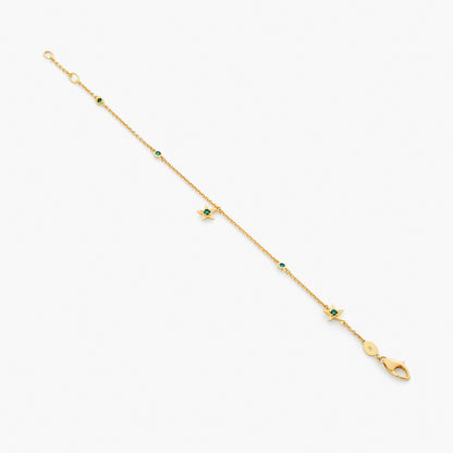 Guiding Star 18ct Yellow Gold & Emerald Bracelet