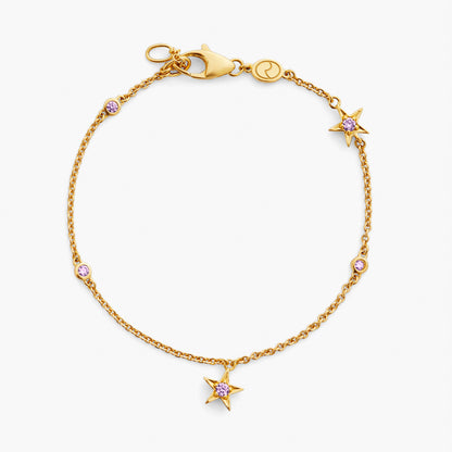 Guiding Star 18ct Yellow Gold & Pink Sapphire Bracelet