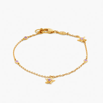 Guiding Star 18ct Yellow Gold & Pink Sapphire Bracelet