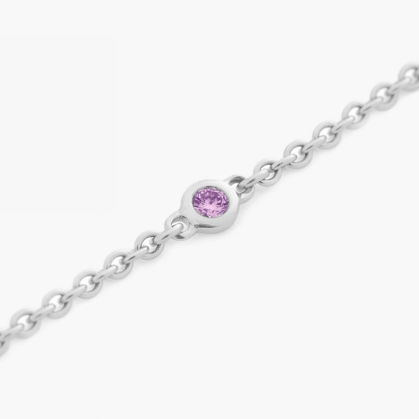 Guiding Star 18ct White Gold & Pink Sapphire Necklace, 40cm