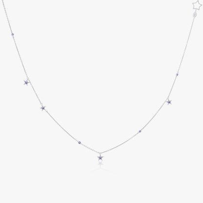 Guiding Star 18ct White Gold & Sapphire Necklace, 40cm