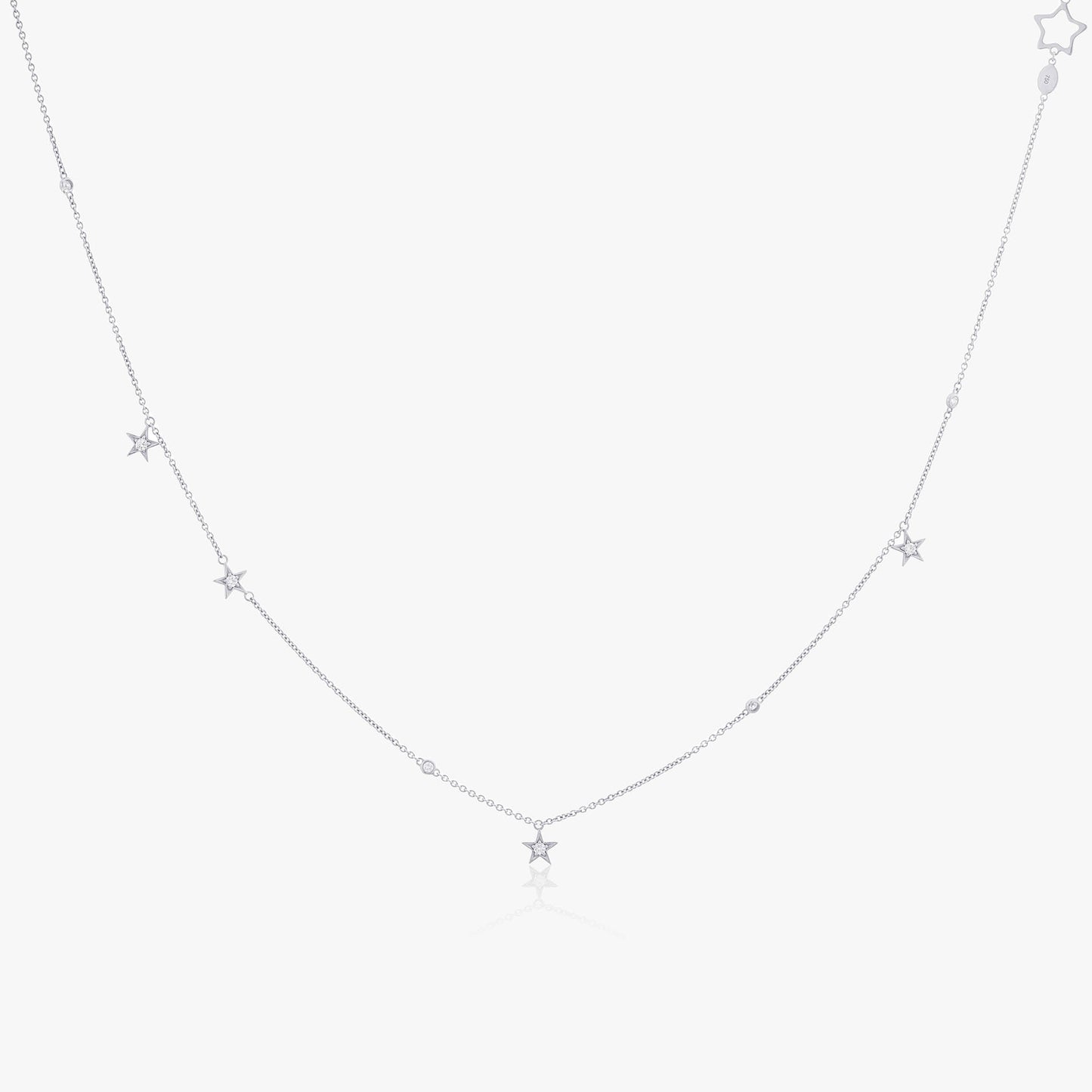 Guiding Star 18ct White Gold & Diamond Necklace, 40cm