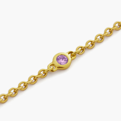 Guiding Star 18ct Yellow Gold & Pink Sapphire Necklace, 40cm