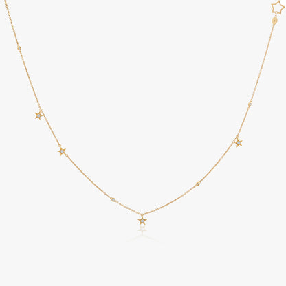 Guiding Star 18ct Yellow Gold & Diamond Necklace 40cm