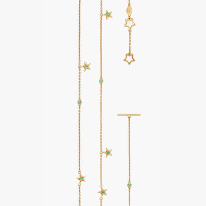 Guiding Star 18ct Yellow Gold & Emerald Necklace, 40cm