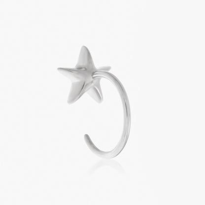 Guiding Star 18ct White Gold & Diamond Small Hoop Earring (Single)