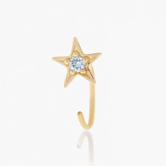 Guiding Star 18ct Yellow Gold & Diamond Small Hoop Earring (Single)