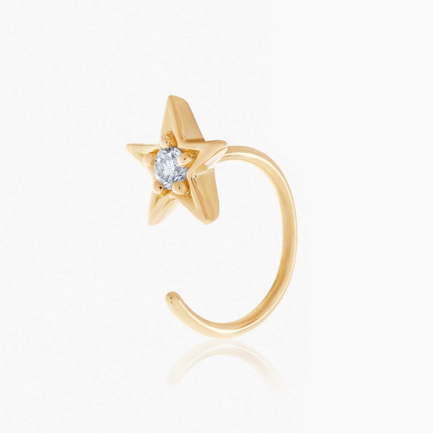 Guiding Star 18ct Yellow Gold & Diamond Small Hoop Earring (Single)