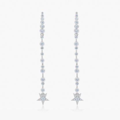 Guiding Star 18ct White Gold & Diamond Long Drop Earrings