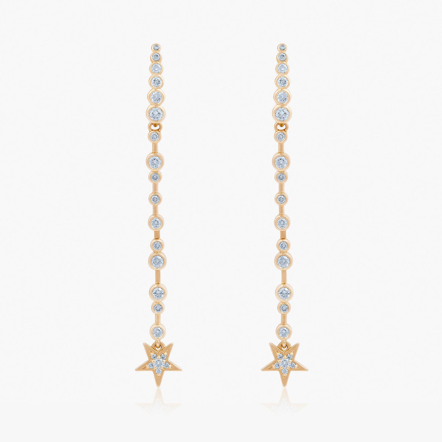Guiding Star 18ct Yellow Gold & Diamond Long Drop Earrings