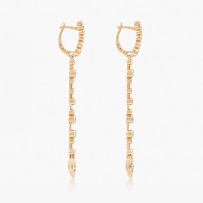 Guiding Star 18ct Yellow Gold & Diamond Long Drop Earrings