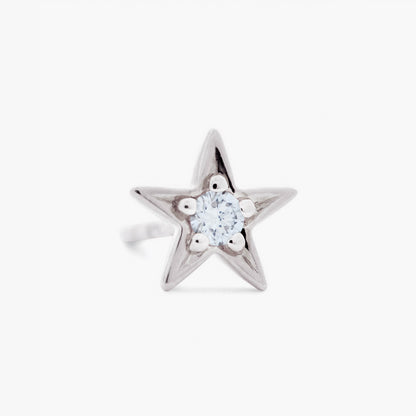 Guiding Star 18ct White Gold & Diamond Stud Earring (Single)