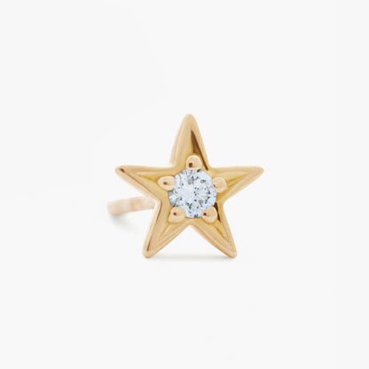 Guiding Star 18ct Yellow Gold & Diamond Stud Earring (Single)