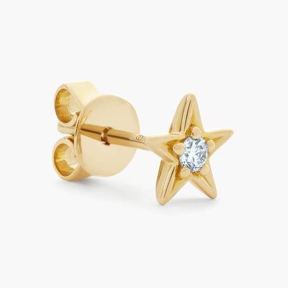 Guiding Star 18ct Yellow Gold & Diamond Stud Earring (Single)