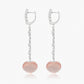 Magic Wish 18ct White Diamond & Rose Quartz Drop Earrings
