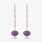 Magic Wish 18ct Yellow Gold, Diamond & Amethyst Drop Earrings