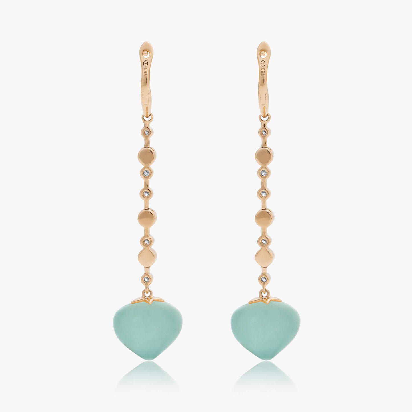 Magic Wish 18ct Yellow Gold, Diamond & Aquamarine Long Drop Earrings