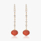 Magic Wish 18ct Yellow Gold, Diamond & Carnelian Drop Earrings