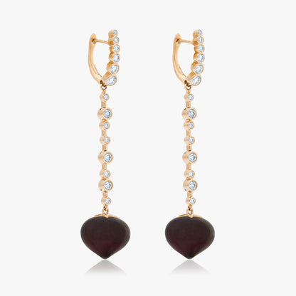 Magic Wish 18ct Yellow Gold, Diamond & Onyx Long Drop Earrings