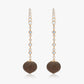 Magic Wish 18ct Yellow Gold, Diamond & Smokey Quartz Drop Earrings