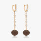 Magic Wish 18ct Yellow Gold, Diamond & Smokey Quartz Drop Earrings