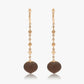 Magic Wish 18ct Yellow Gold, Diamond & Smokey Quartz Drop Earrings