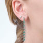 Guiding Star 18ct White Gold & Emerald Long Drop Earrings